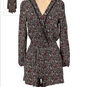 Long sleeve floral romper